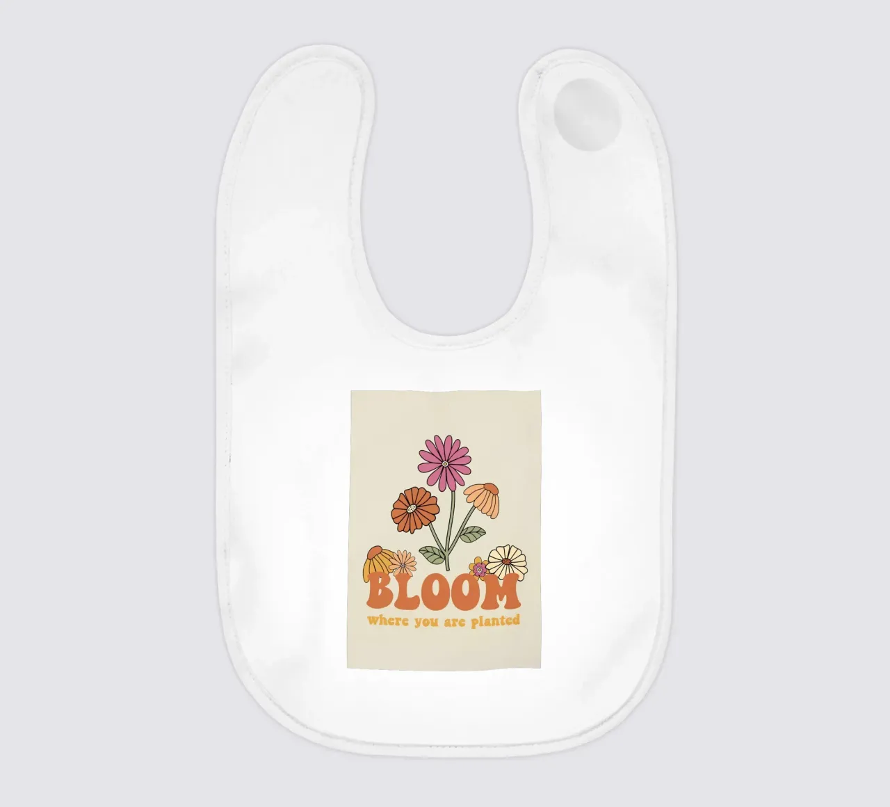 "Bloom Where Planted" Retro Floral Optimistic Growth Kunst Babylätzchen von NorwesClub