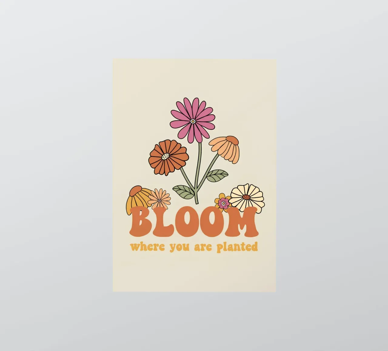 "Bloom Where Planted" Retro Floral Optimistic Growth Kunst Sticker von NorwesClub