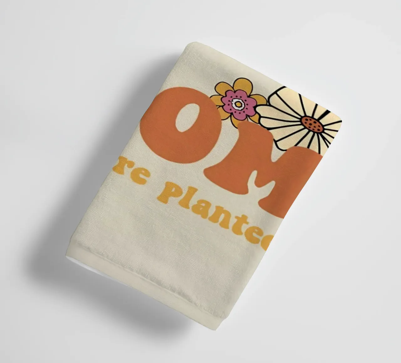 "Bloom Where Planted" Retro Floral Optimistic Growth Art towel by NorwesClub