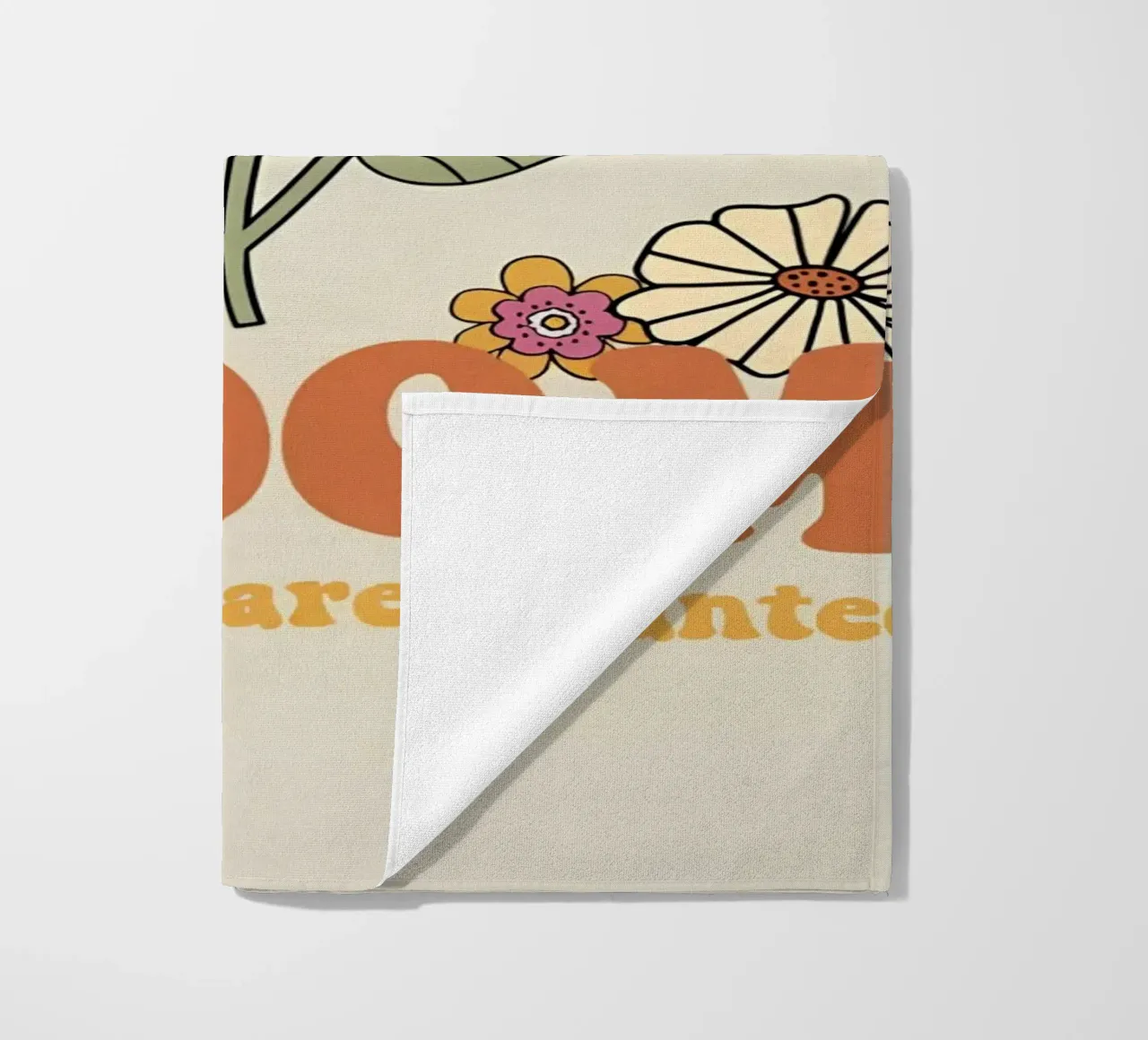Art rétro floral optimiste de croissance "Bloom Where Planted" (fleurir là où on l'a planté) serviette de plage de NorwesClub