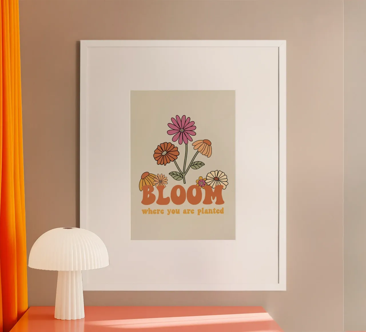 Arte della crescita ottimistica floreale retrò "Bloom Where Planted". carta hahnemühle da NorwesClub