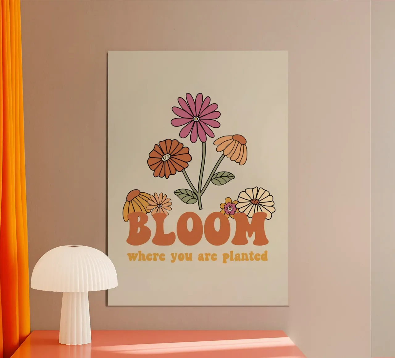Arte della crescita ottimistica floreale retrò "Bloom Where Planted". carta hahnemühle da NorwesClub