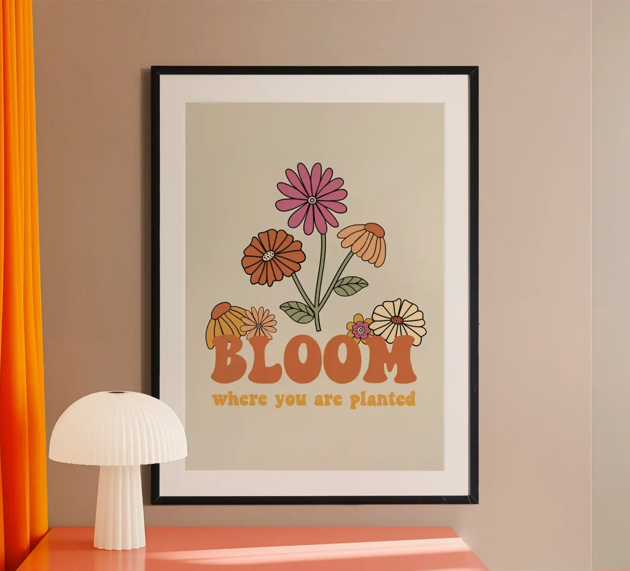 Arte della crescita ottimistica floreale retrò "Bloom Where Planted". carta hahnemühle da NorwesClub