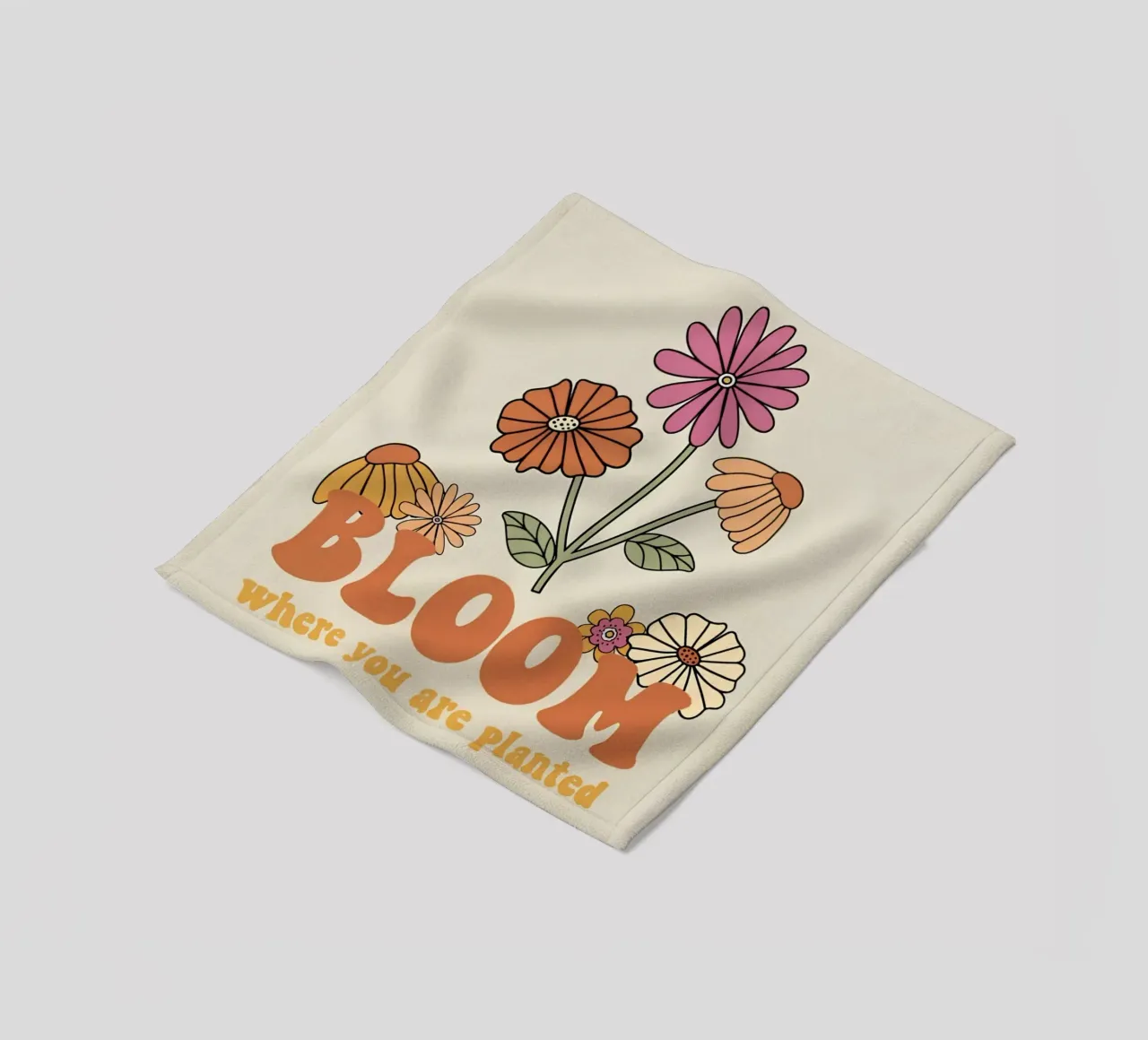 "Bloom Where Planted" Retro Floral Optimistic Growth Kunst Fleecedecke von NorwesClub