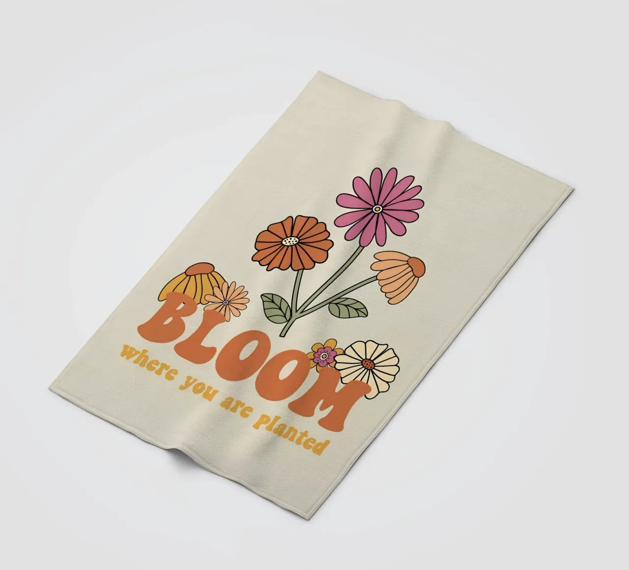 "Bloom Where Planted" Retro Floral Optimistic Growth Kunst Fleecedecke von NorwesClub