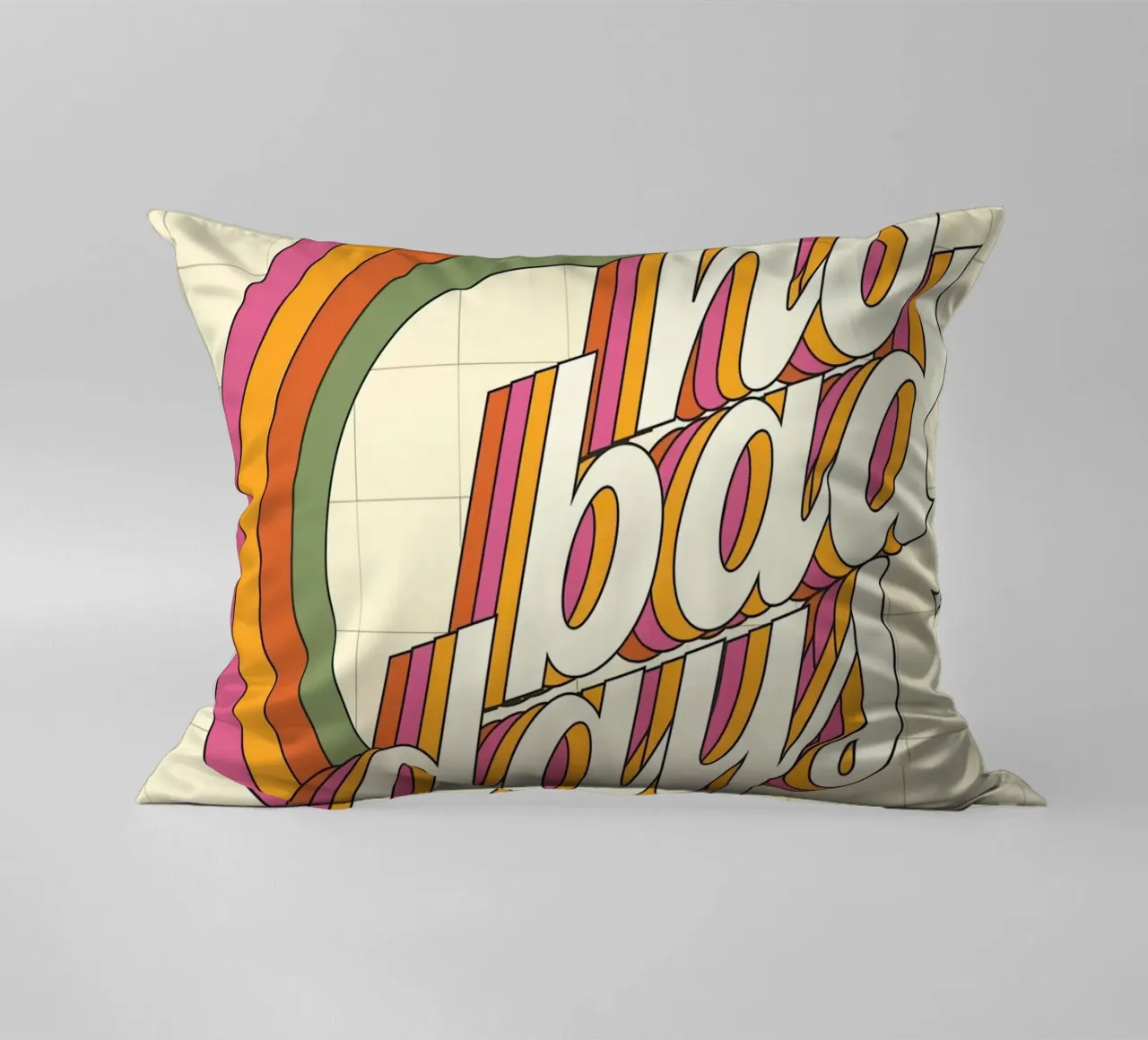 "No Bad Days" Psychedelic Retro Happy Faces Sun Pop Art cuscino da NorwesClub