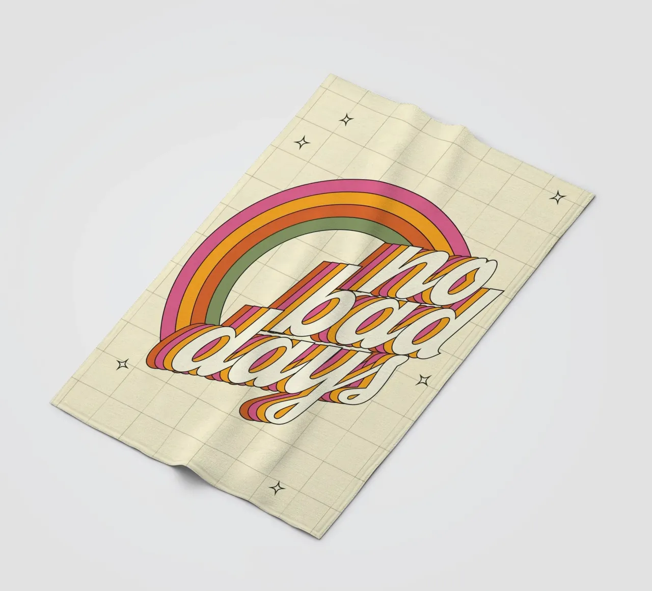 "No Bad Days" Psychedelic Retro Happy Faces Sun Pop Art coperta in pile da NorwesClub