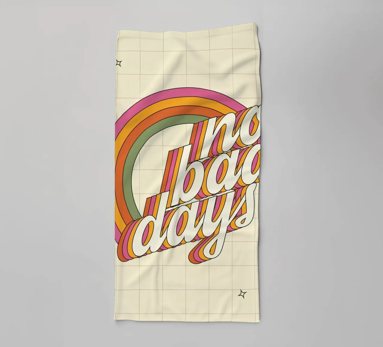 "No Bad Days" Psychedelic Retro Happy Faces Sun Pop Art asciugamano da bagno da NorwesClub