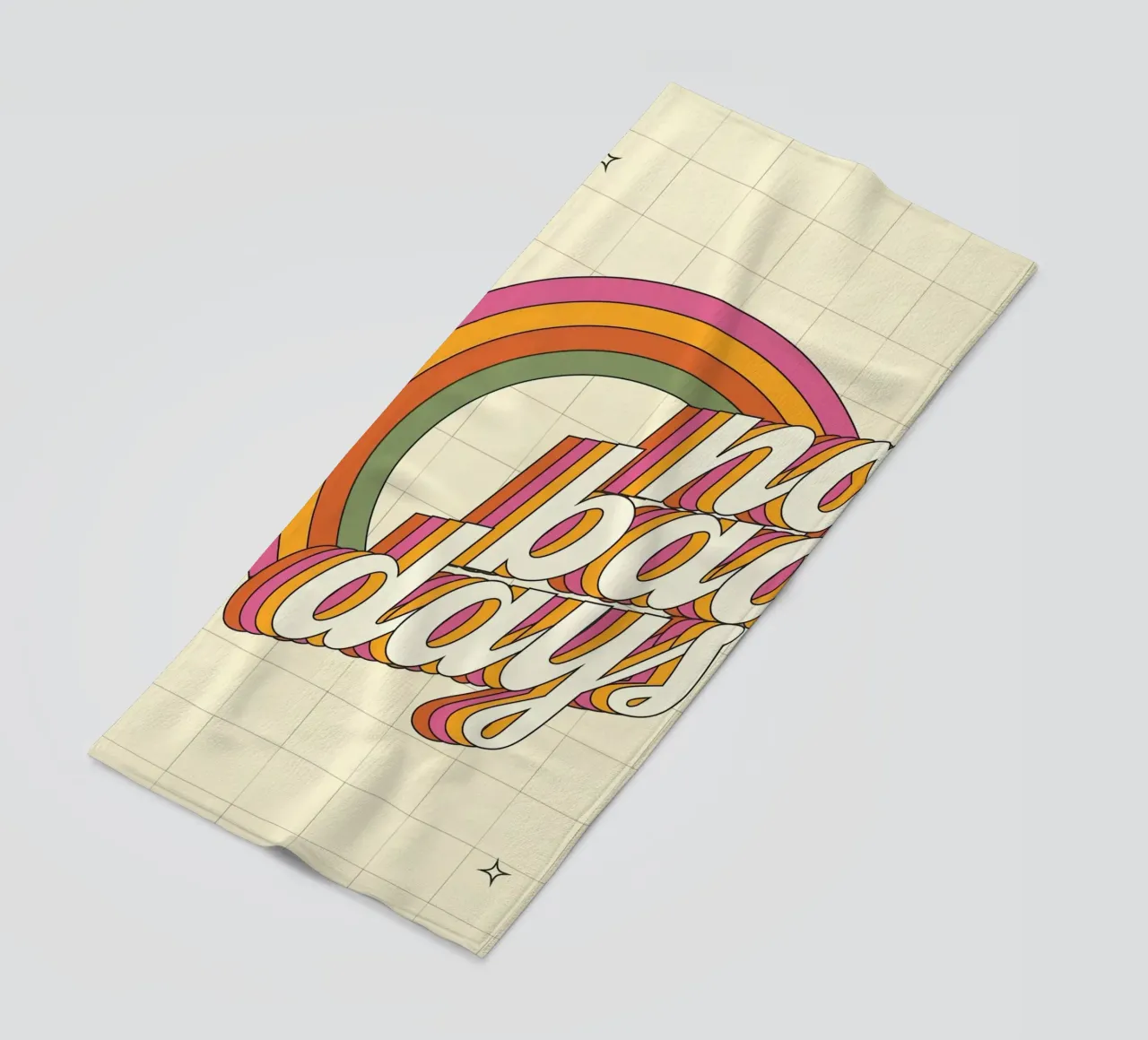 "No Bad Days" Psychedelic Retro Happy Faces Sun Pop Art telo mare da NorwesClub