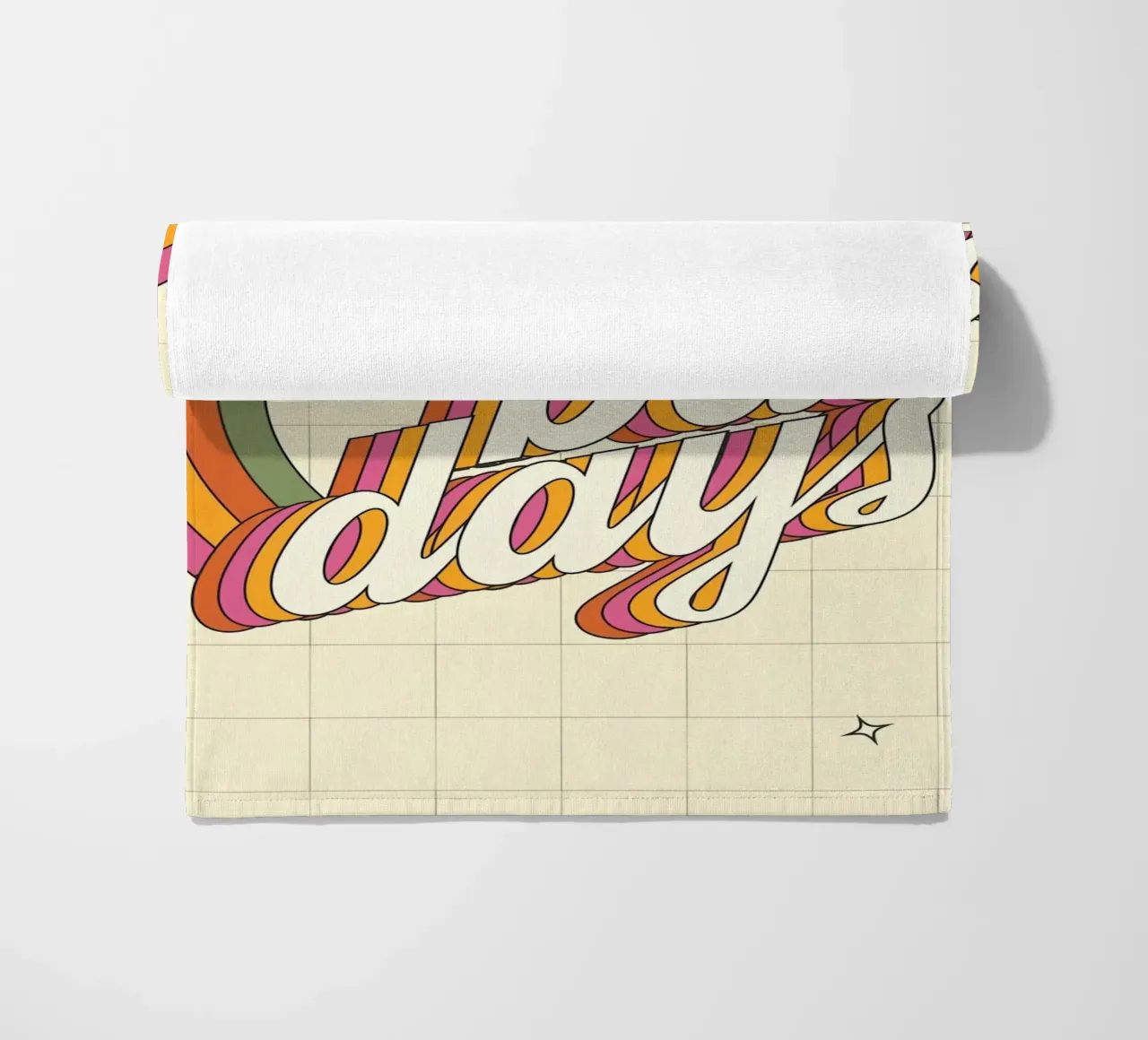 "No Bad Days" Psychedelic Retro Happy Faces Sun Pop Art telo mare da NorwesClub
