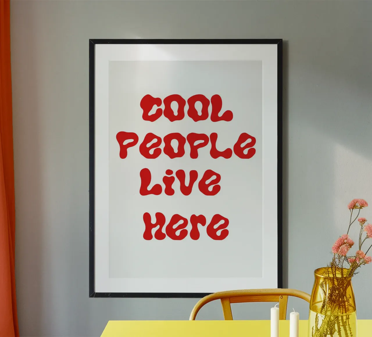 "Cool People Live Here" Tipografía retro en negrita Declaración Prin hahnemühle de NorwesClub