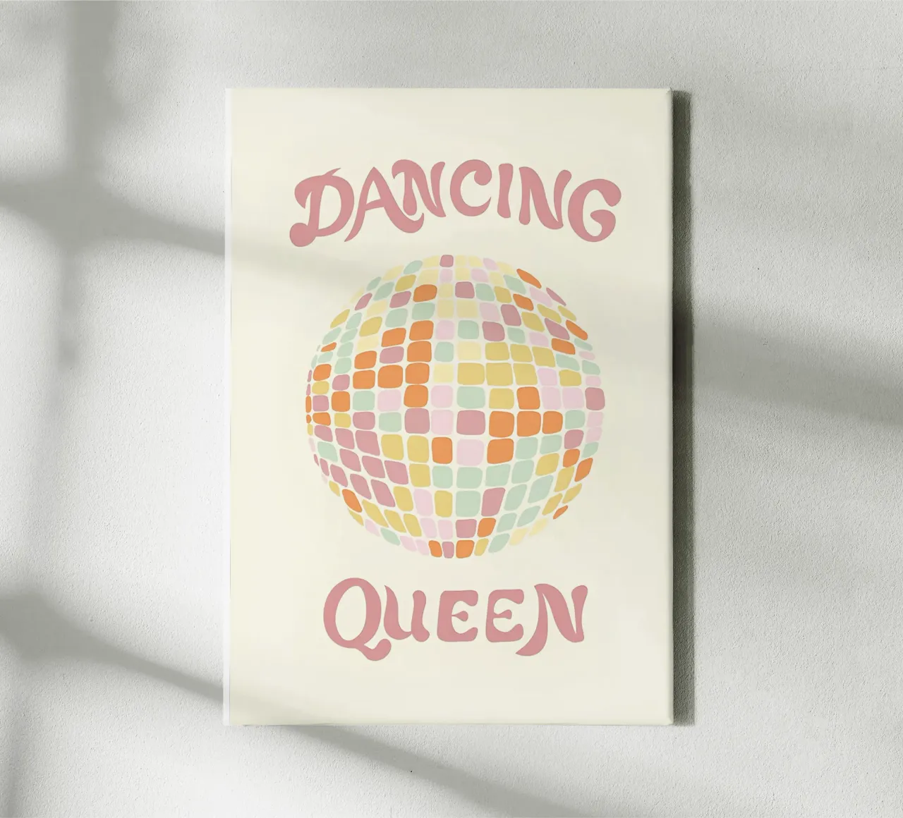 "Dancing Queen" Disco Pop Art Retro 70s Levendige Print canvas met Baklijst van NorwesClub