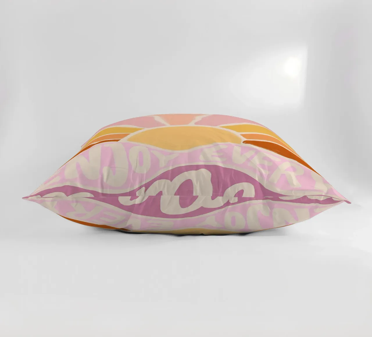 "Enjoy Every Moment" Retro Sun Flower Groovy Pop Art cuscino da NorwesClub