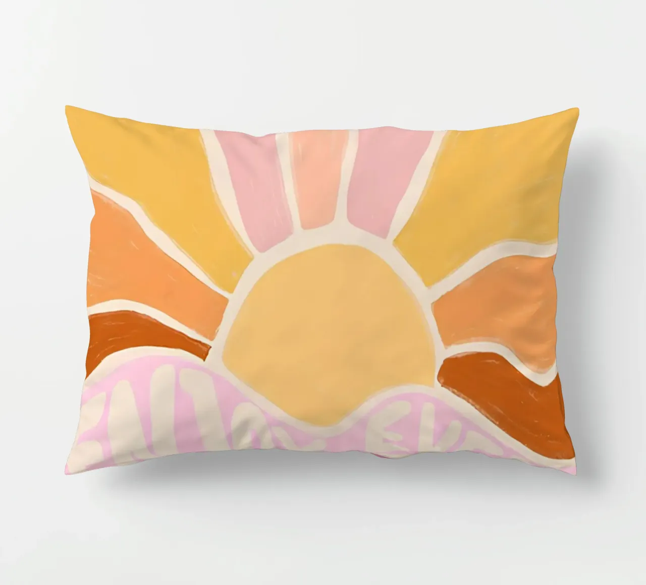 "Enjoy Every Moment" Retro Sun Flower Groovy Pop Art cuscino da NorwesClub