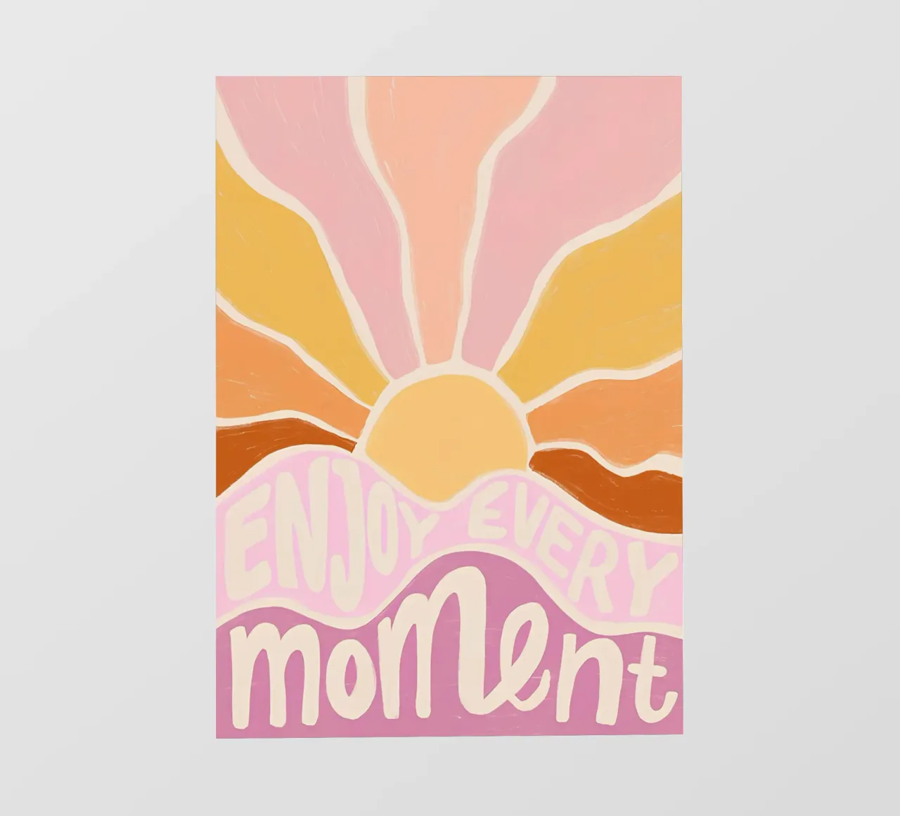 "Enjoy Every Moment" Retro Sun Flower Groovy Pop Art telo in pvc da NorwesClub