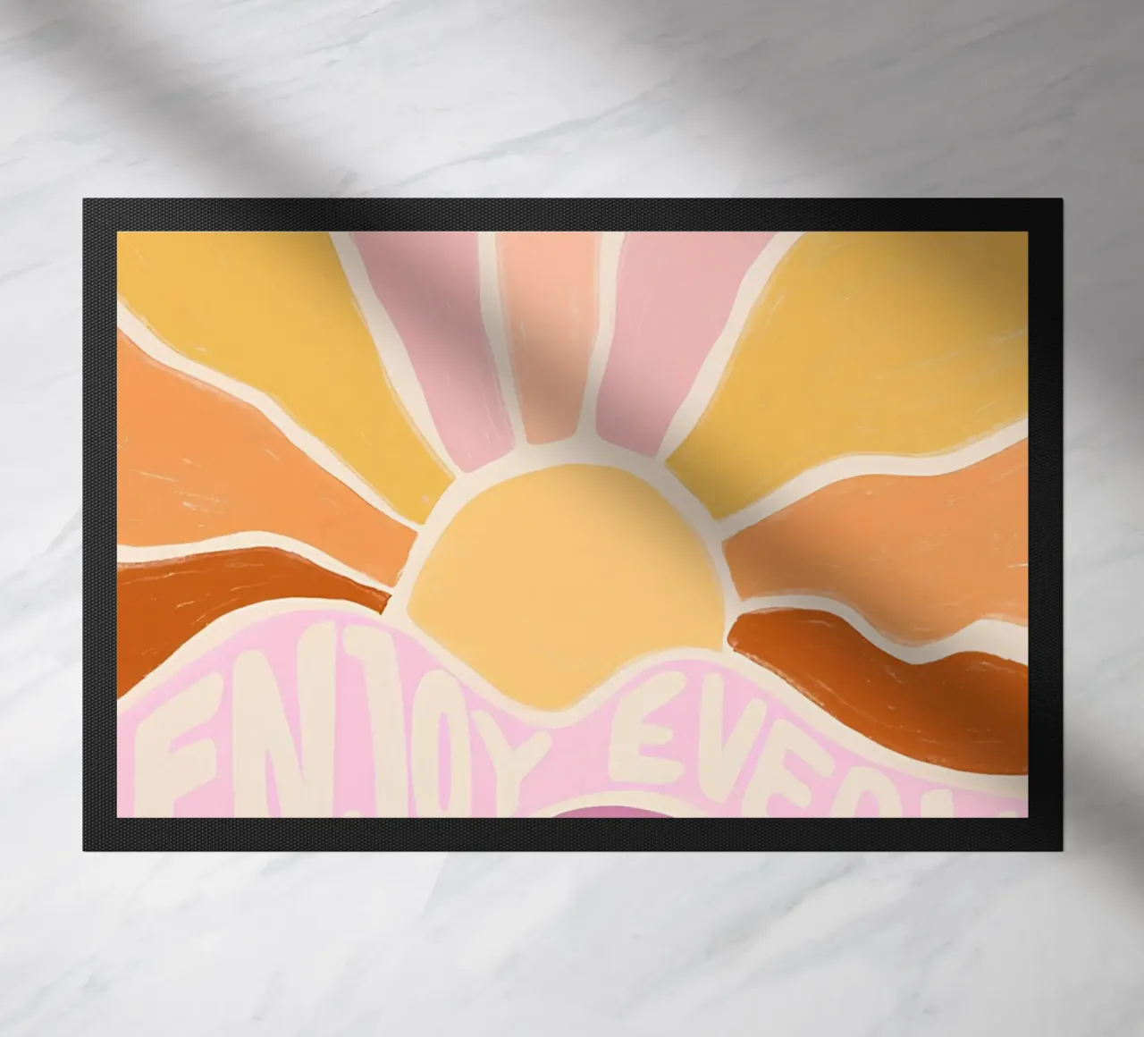 "Enjoy Every Moment" Retro Sun Flower Groovy Pop Art zerbino da NorwesClub