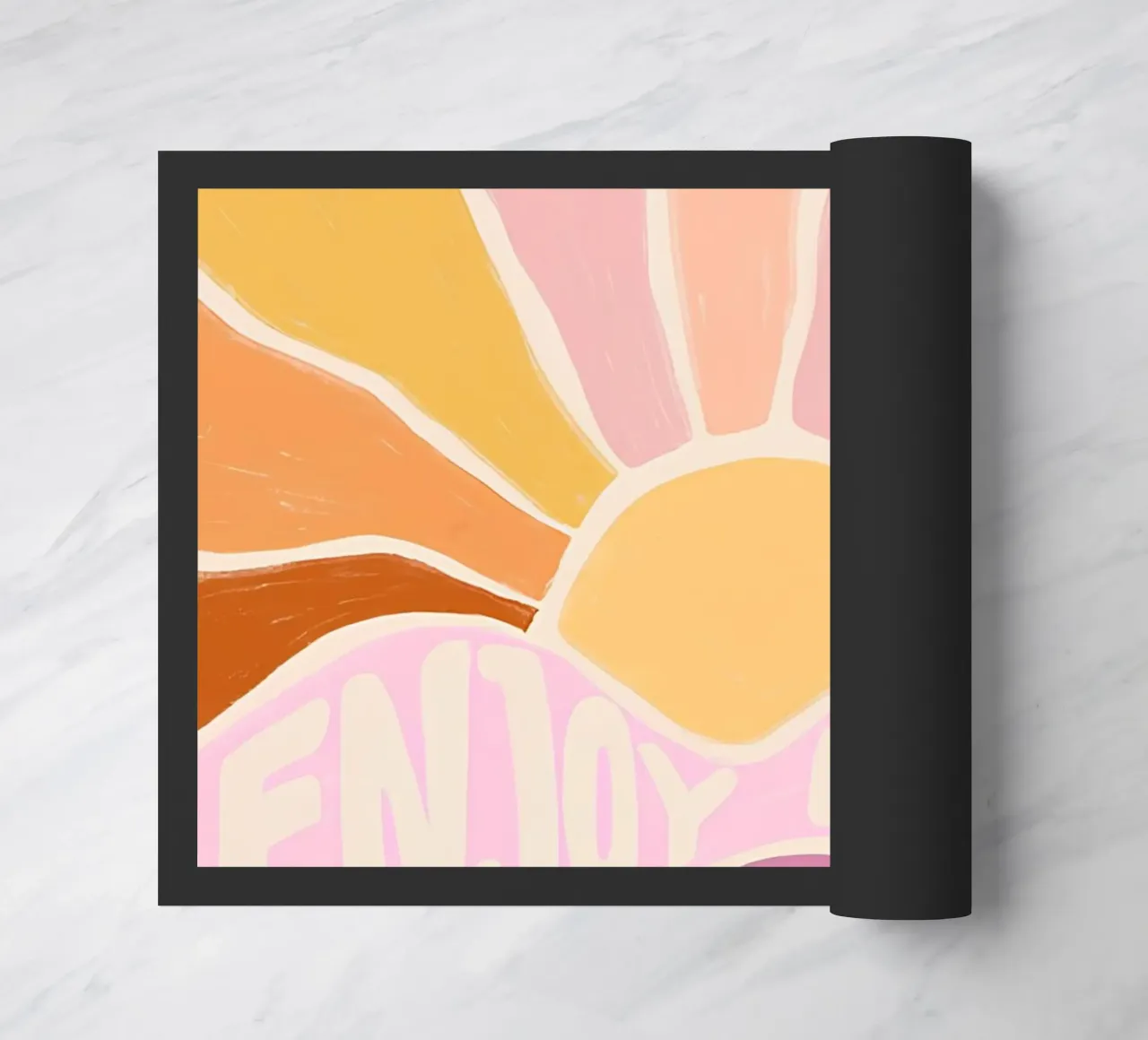 "Enjoy Every Moment" Retro Sun Flower Groovy Pop Art zerbino da NorwesClub