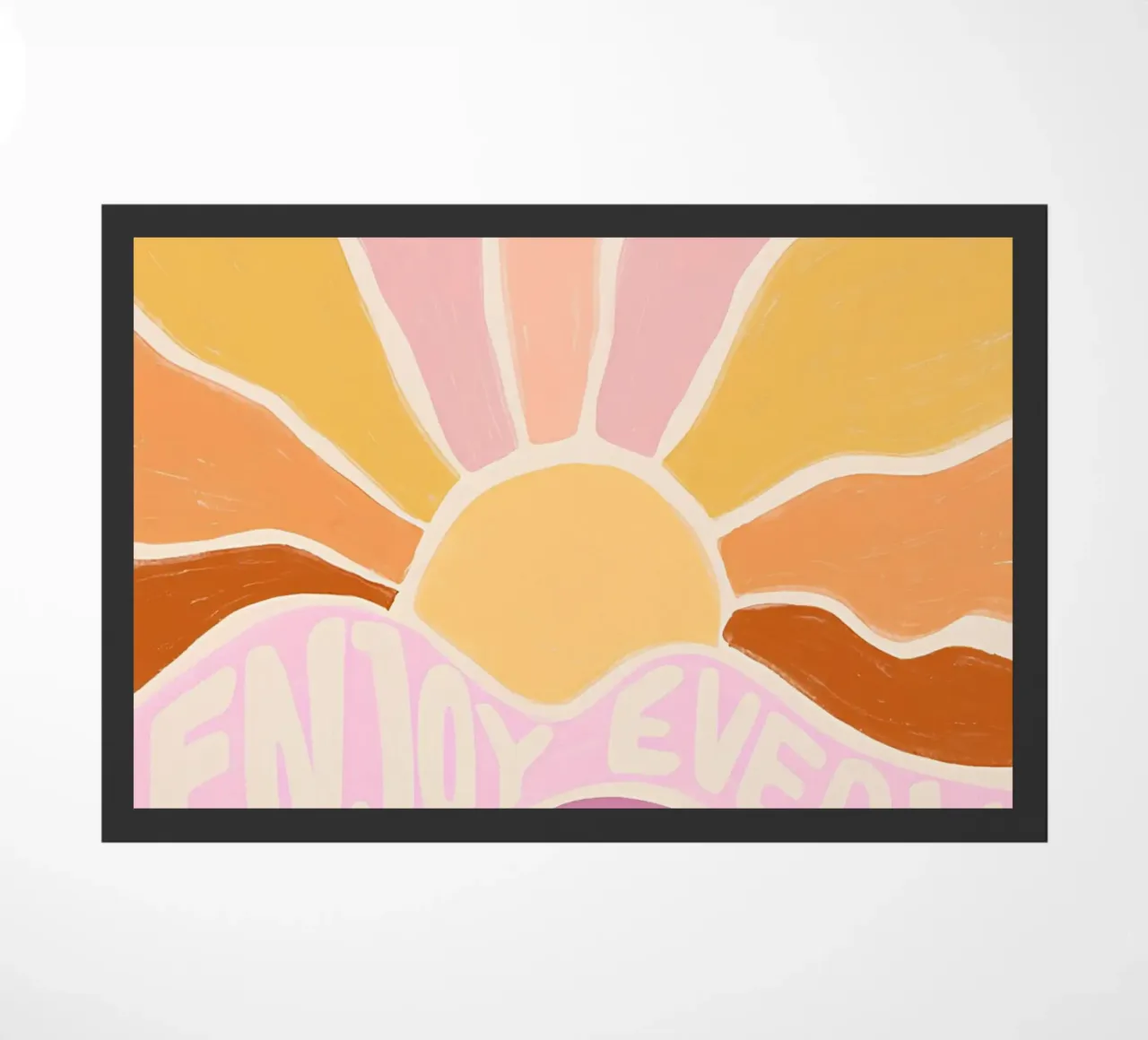 "Enjoy Every Moment" Retro Sun Flower Groovy Pop Art zerbino da NorwesClub