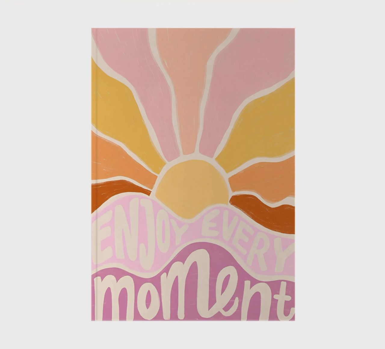 "Enjoy Every Moment" Retro Sun Flower Groovy Pop Art notebook by NorwesClub