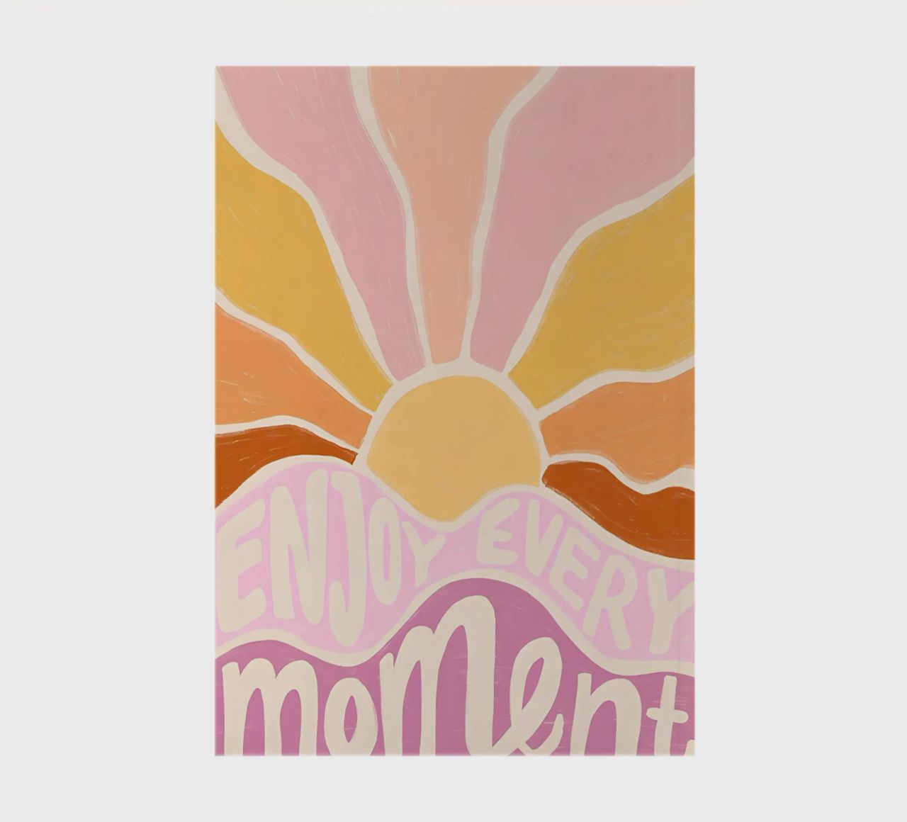 "Enjoy Every Moment" Retro Sun Flower Groovy Pop Art notebook by NorwesClub