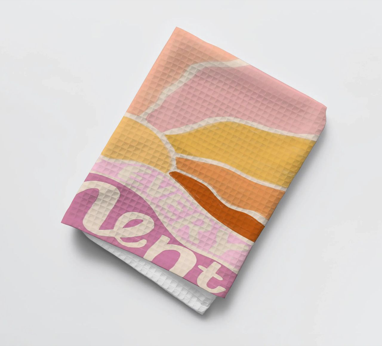 "Enjoy Every Moment" Retro Sun Flower Groovy Pop Art torchon de NorwesClub