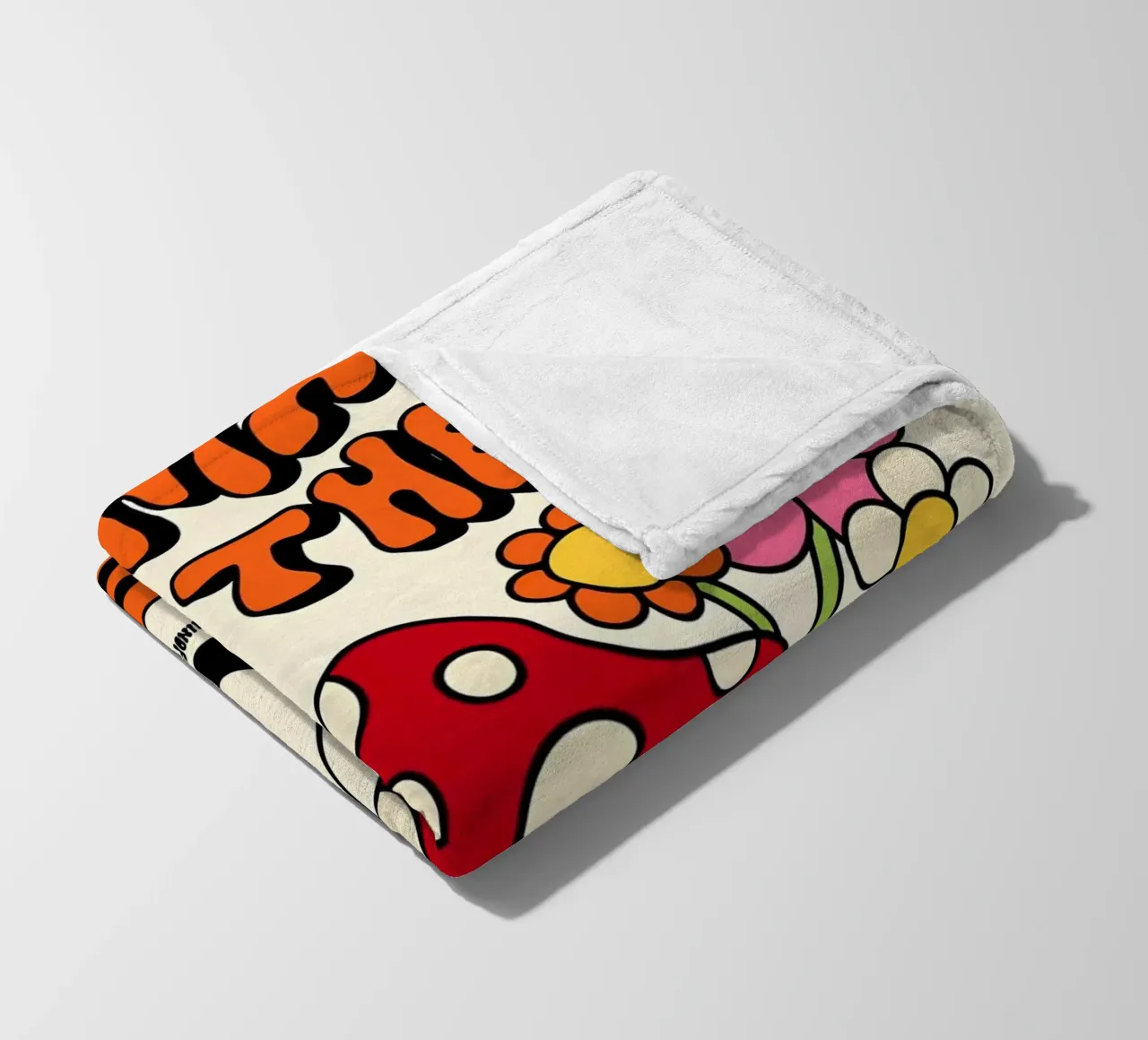 "Magia nel disordine" Funghi retrò Arte positiva e groovy coperta in pile da NorwesClub