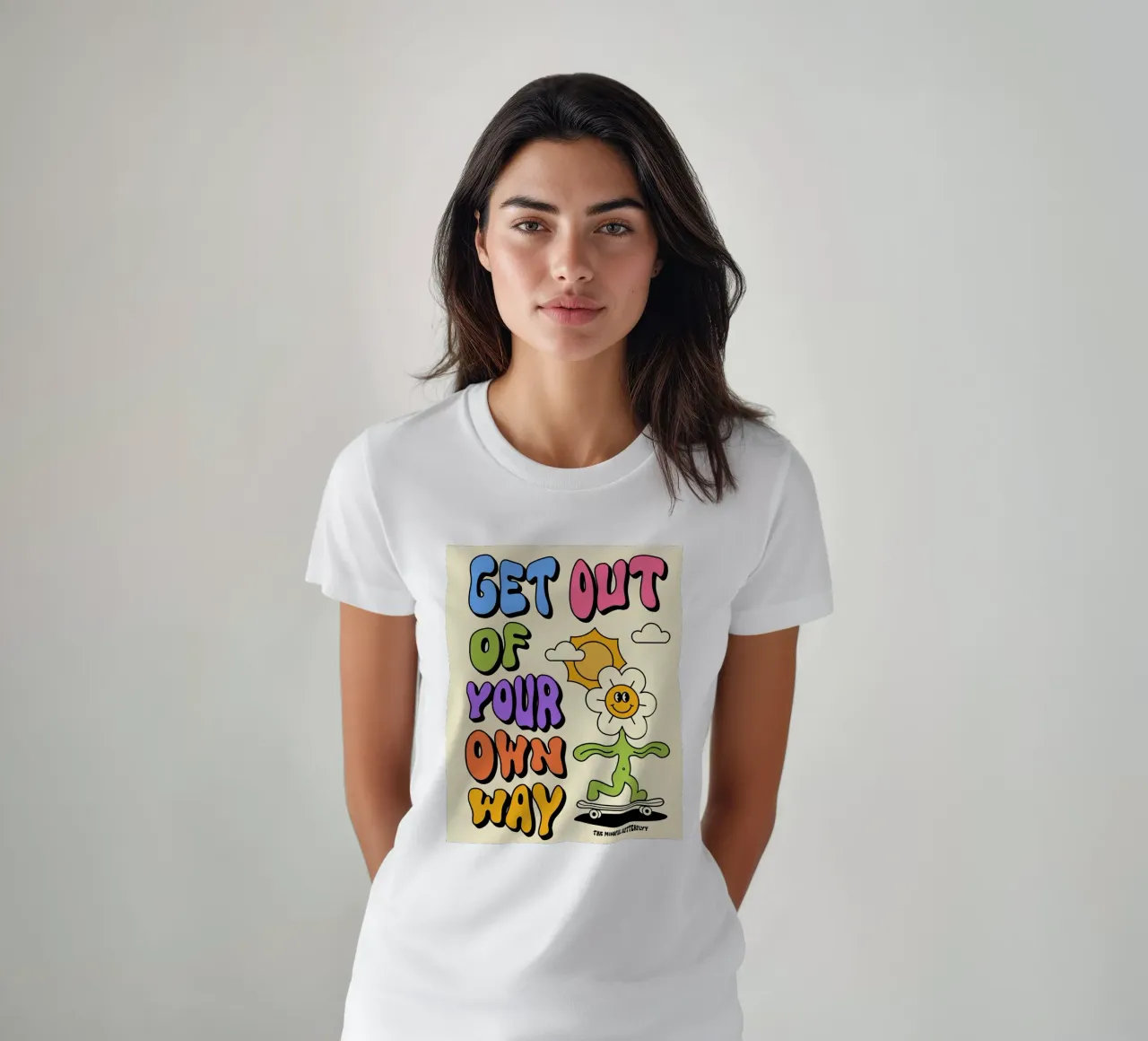 "Geh dir selbst aus dem Weg" Retro Psychedelic Affirmation Kunst T-Shirt von NorwesClub