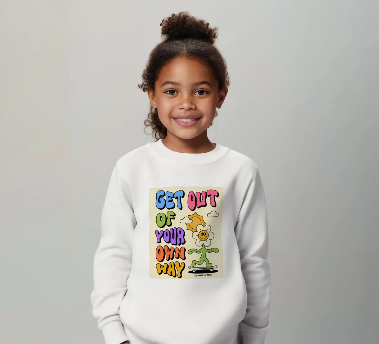 "Ga uit je eigen weg" Retro Psychedelische Affirmatie Kunst kinder sweatshirt van NorwesClub