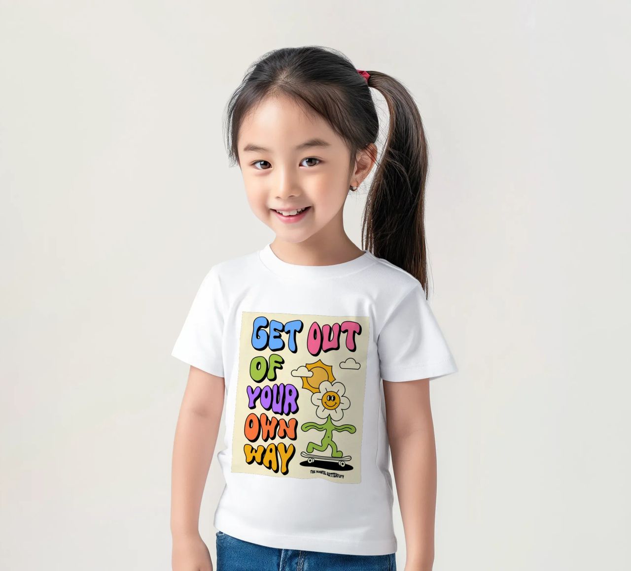 Art d'affirmation psychédélique rétro "Get Out Of Your Own Way" (Sortez de votre propre chemin) t-shirt enfant de NorwesClub