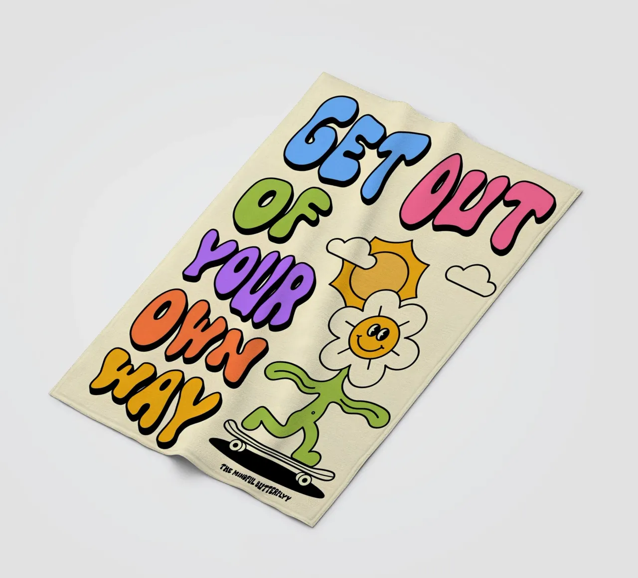 "Geh dir selbst aus dem Weg" Retro Psychedelic Affirmation Kunst Fleecedecke von NorwesClub