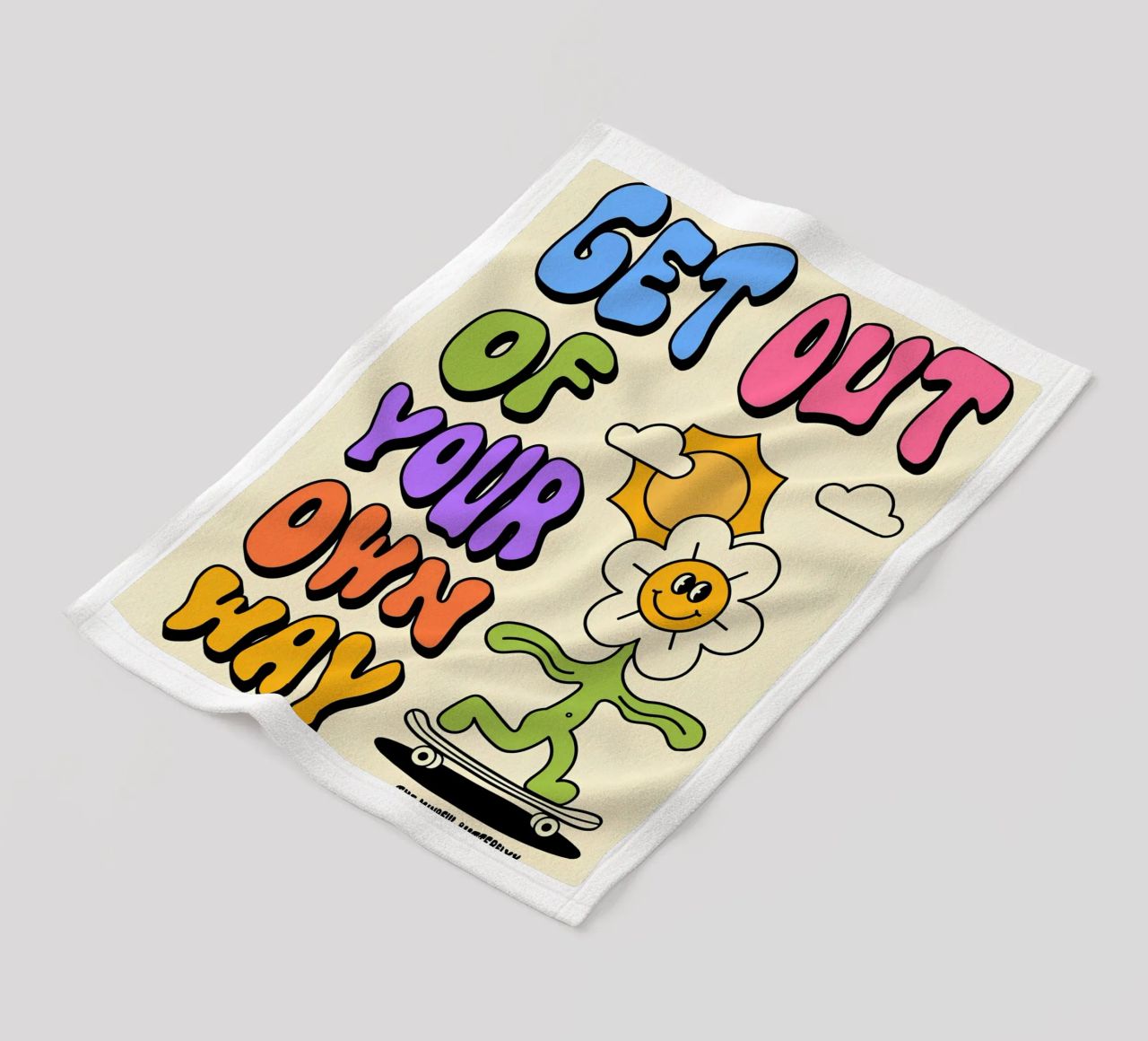 Art d'affirmation psychédélique rétro "Get Out Of Your Own Way" (Sortez de votre propre chemin) plaid polaire de NorwesClub