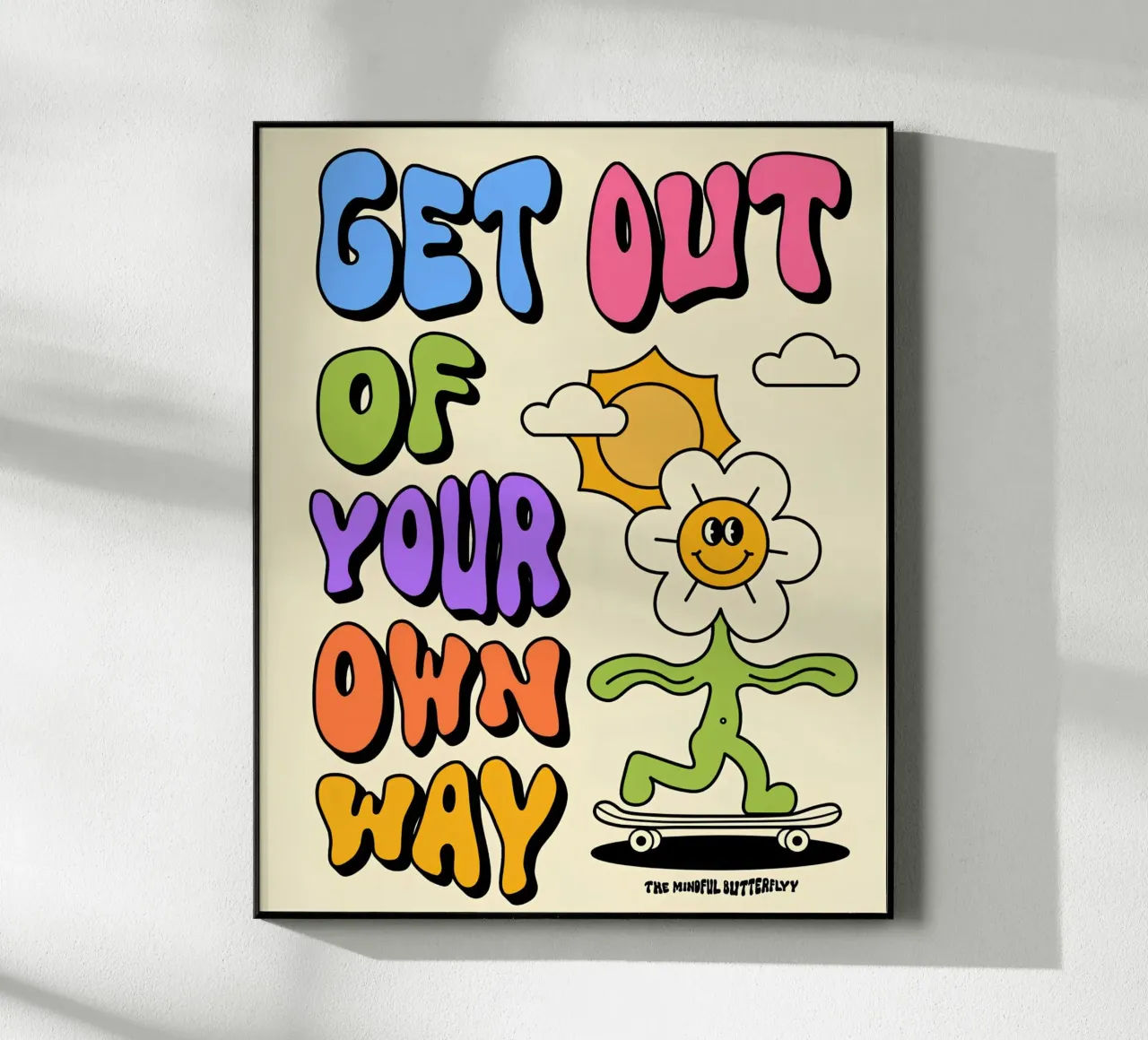 "Ga uit je eigen weg" Retro Psychedelische Affirmatie Kunst acryl van NorwesClub