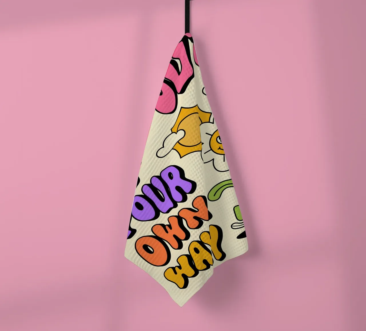 "Geh dir selbst aus dem Weg" Retro Psychedelic Affirmation Kunst Geschirrtuch von NorwesClub