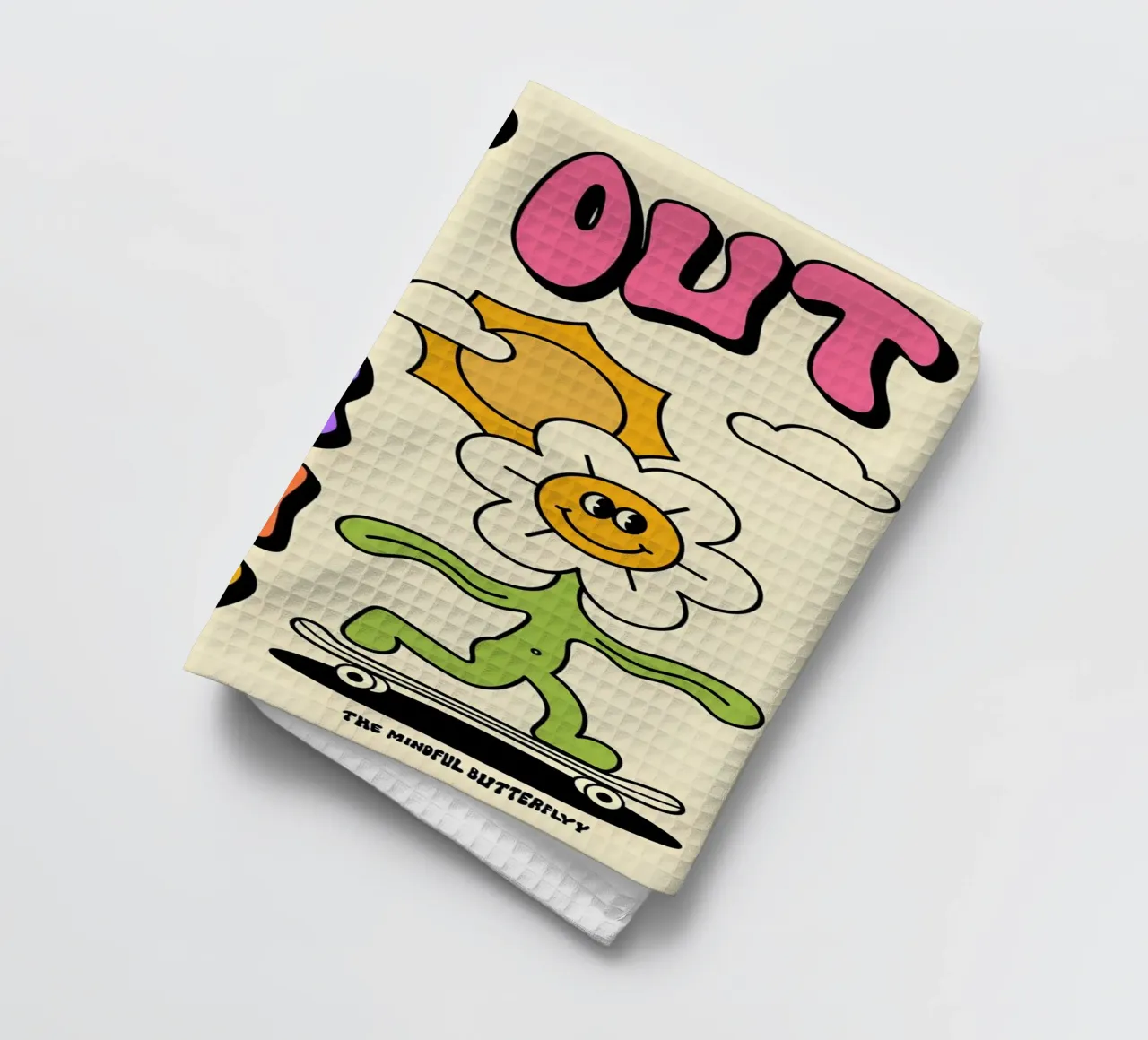"Geh dir selbst aus dem Weg" Retro Psychedelic Affirmation Kunst Geschirrtuch von NorwesClub