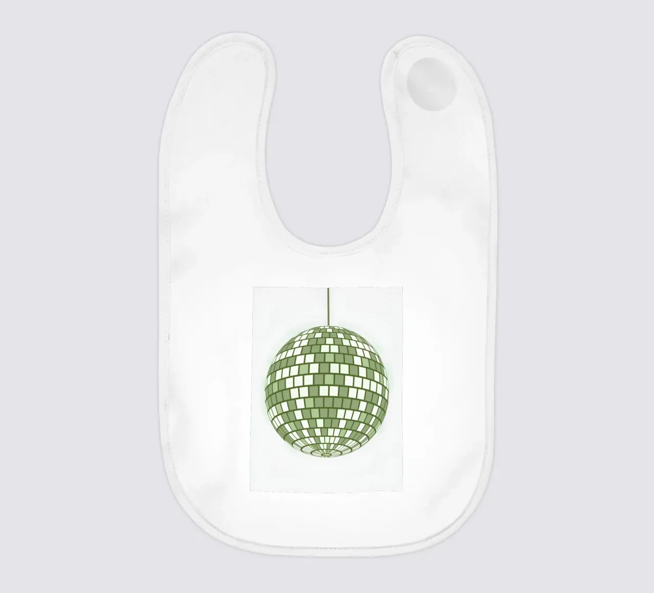 Smeraldo Disco Ball Retro Green Pop Art Party Print bavaglino da NorwesClub