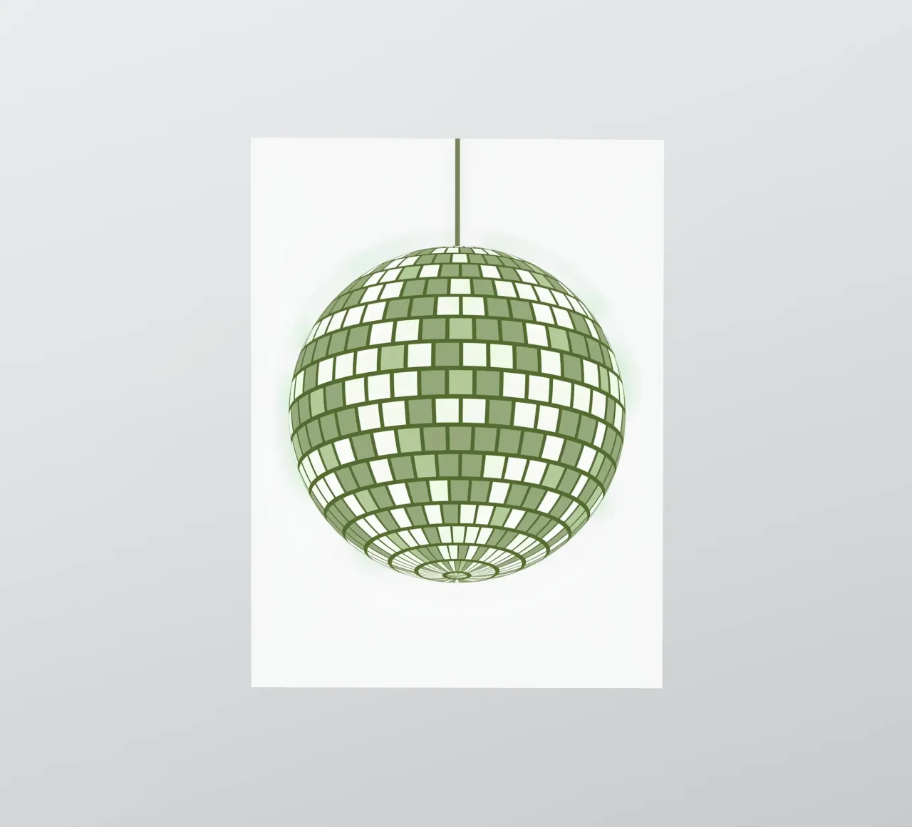 Emerald Disco Ball Retro Green Pop Art Party Print sticker by NorwesClub