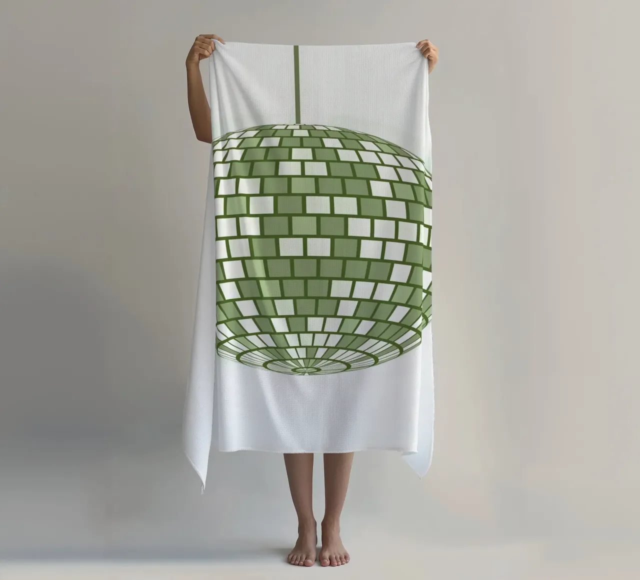 Smeraldo Disco Ball Retro Green Pop Art Party Print telo mare da NorwesClub