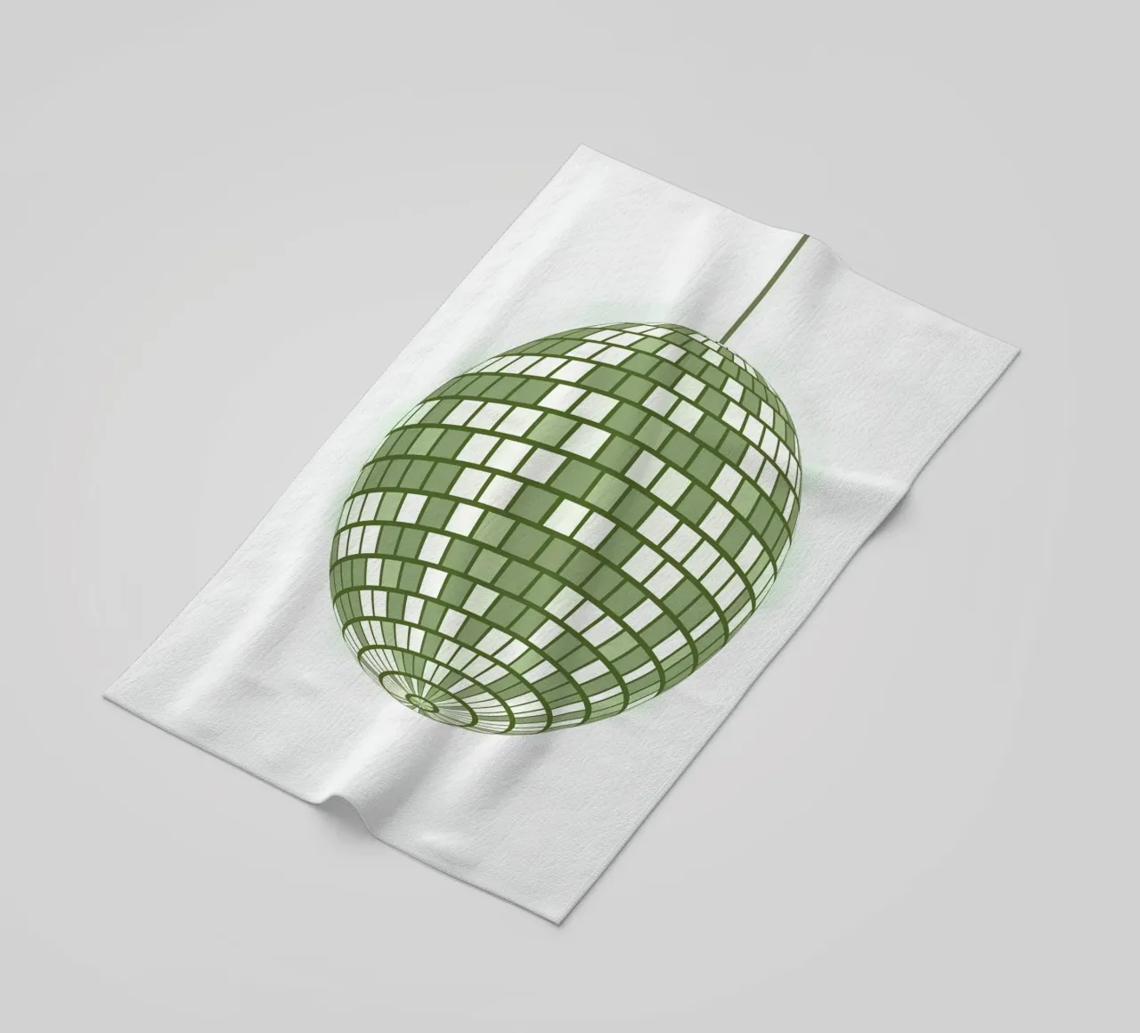Smeraldo Disco Ball Retro Green Pop Art Party Print telo mare da NorwesClub