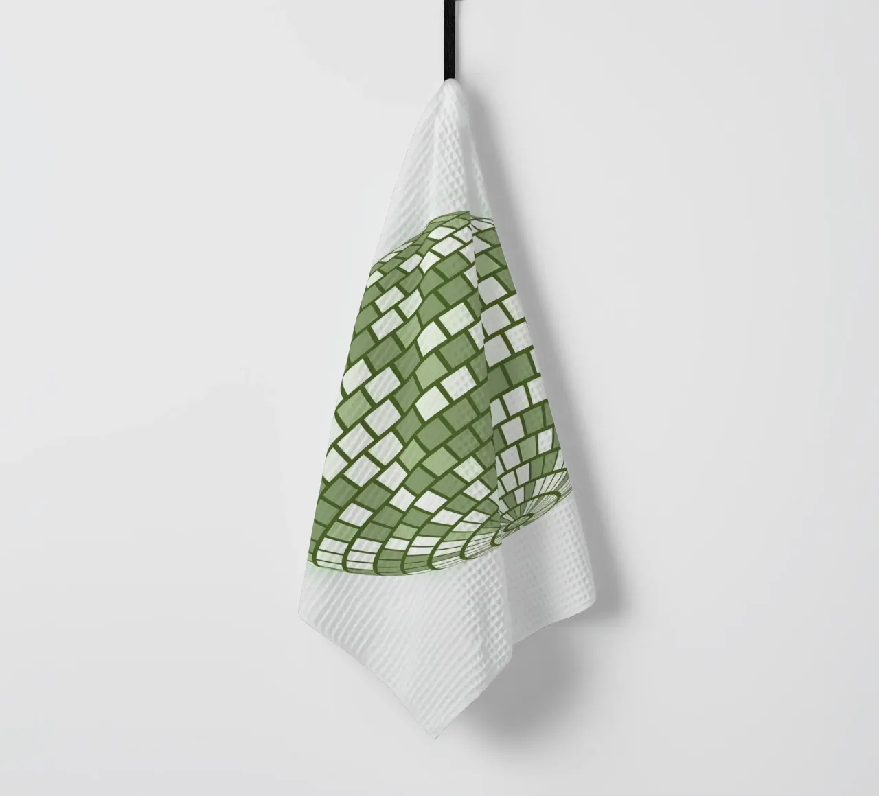 Emerald Disco Ball Retro Green Pop Art Party Print torchon de NorwesClub