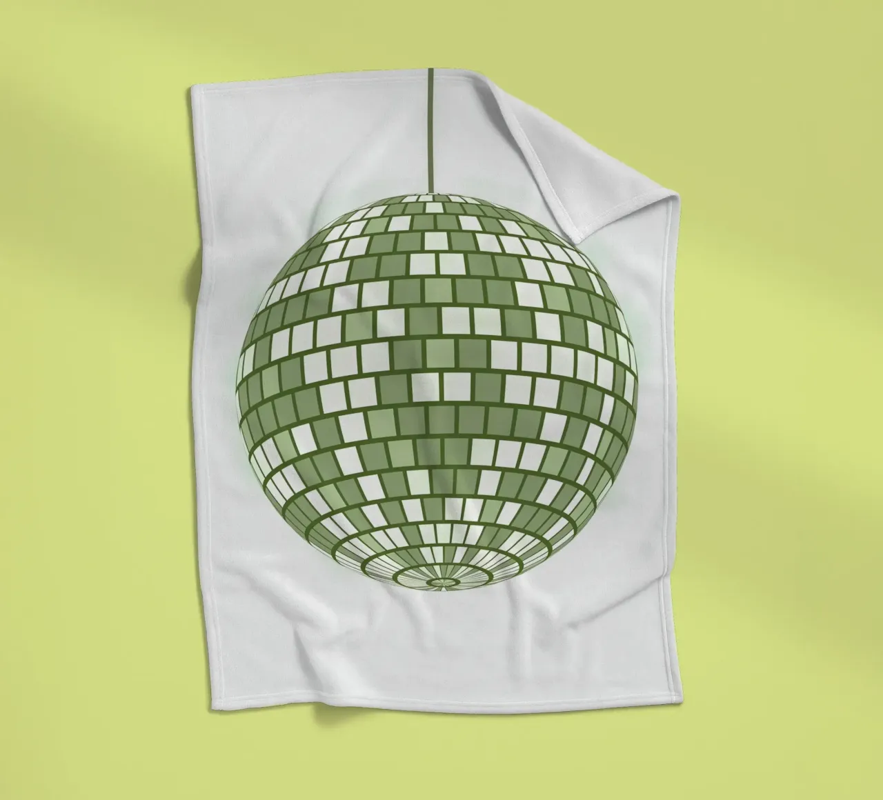 Smeraldo Disco Ball Retro Green Pop Art Party Print coperta in pile da NorwesClub
