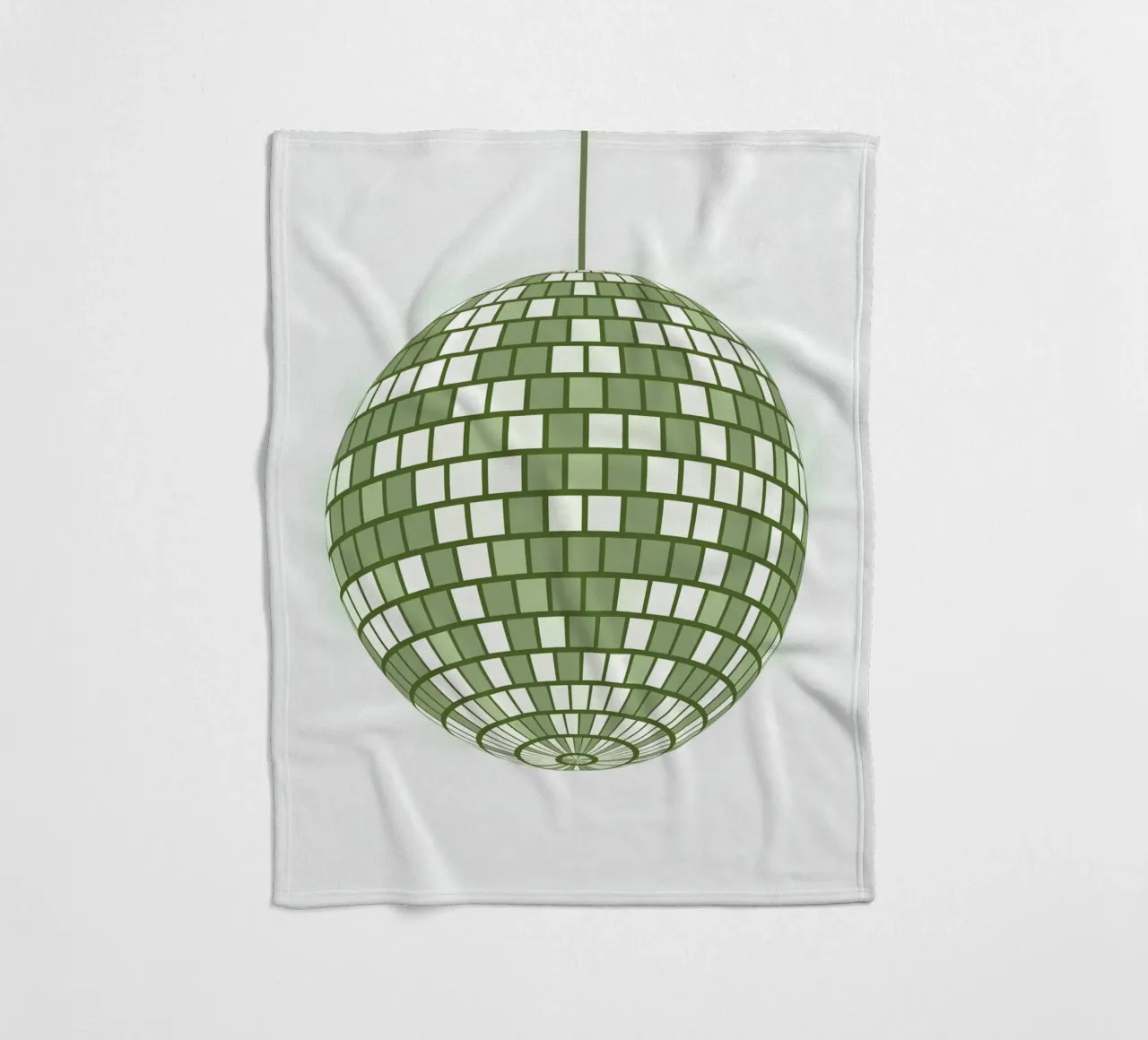 Smeraldo Disco Ball Retro Green Pop Art Party Print coperta in pile da NorwesClub