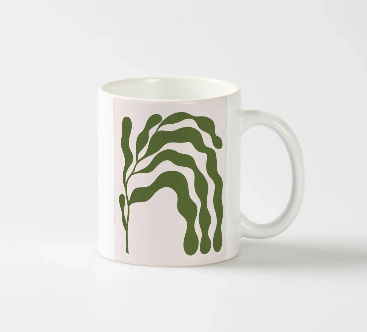 Minimalistische organisch groene abstracte kunstdruk keramische mok van NorwesClub