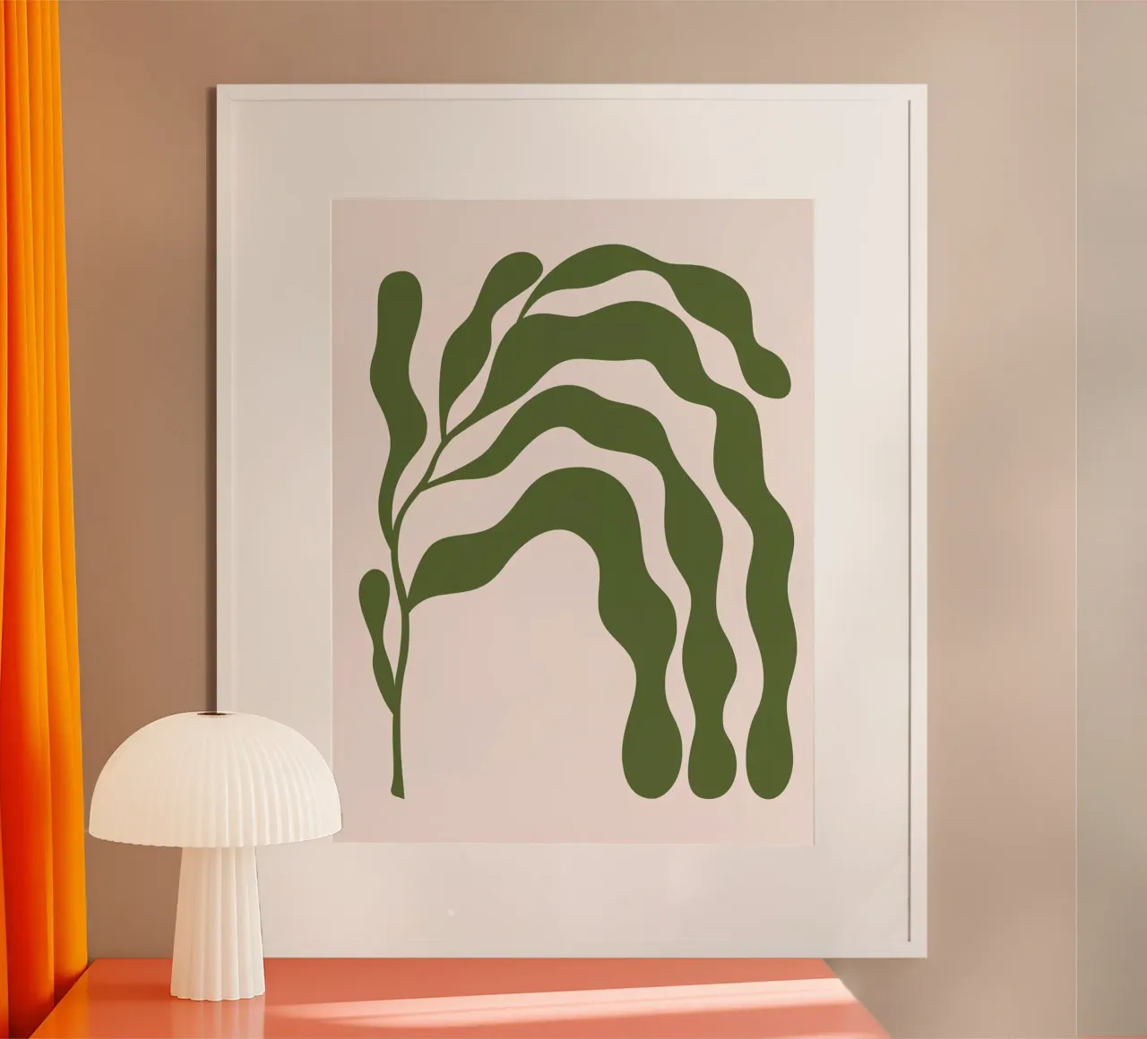Minimalistische organisch groene abstracte kunstdruk poster van NorwesClub