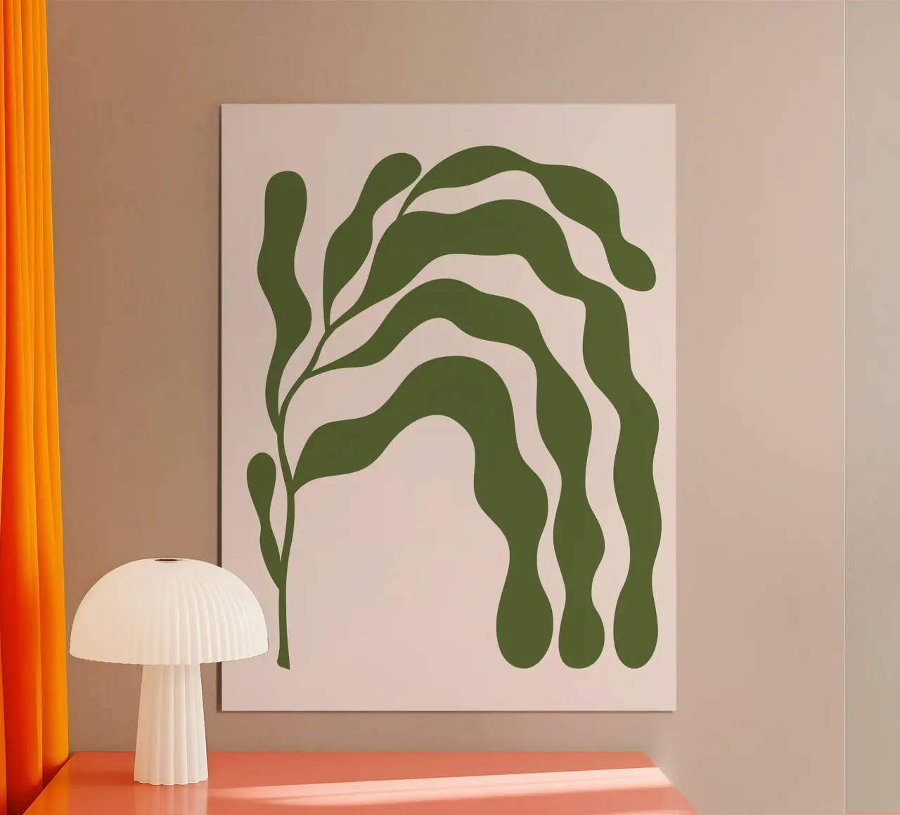 Minimalistische organisch groene abstracte kunstdruk poster van NorwesClub
