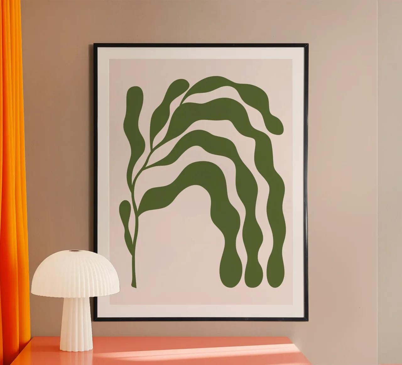 Minimalistische organisch groene abstracte kunstdruk poster van NorwesClub