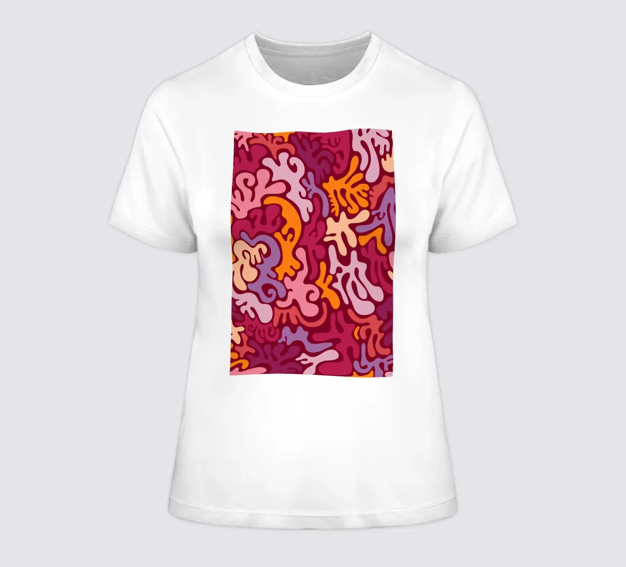 Groovy Lava Lamp Psychedelic Fluid Retro Pattern Art Print women's fitted t-shirt by NorwesClub