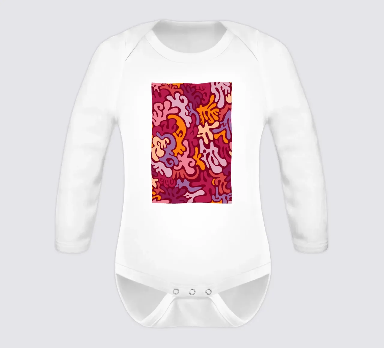 Groovy Lava Lamp Psychedelic Fluid Retro Pattern Kunstdruck Langarm Babybody von NorwesClub