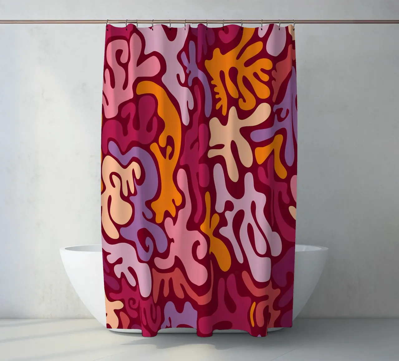 Groovy Lava Lamp Psychedelic Fluid Retro Pattern Kunstdruck Duschvorhang von NorwesClub