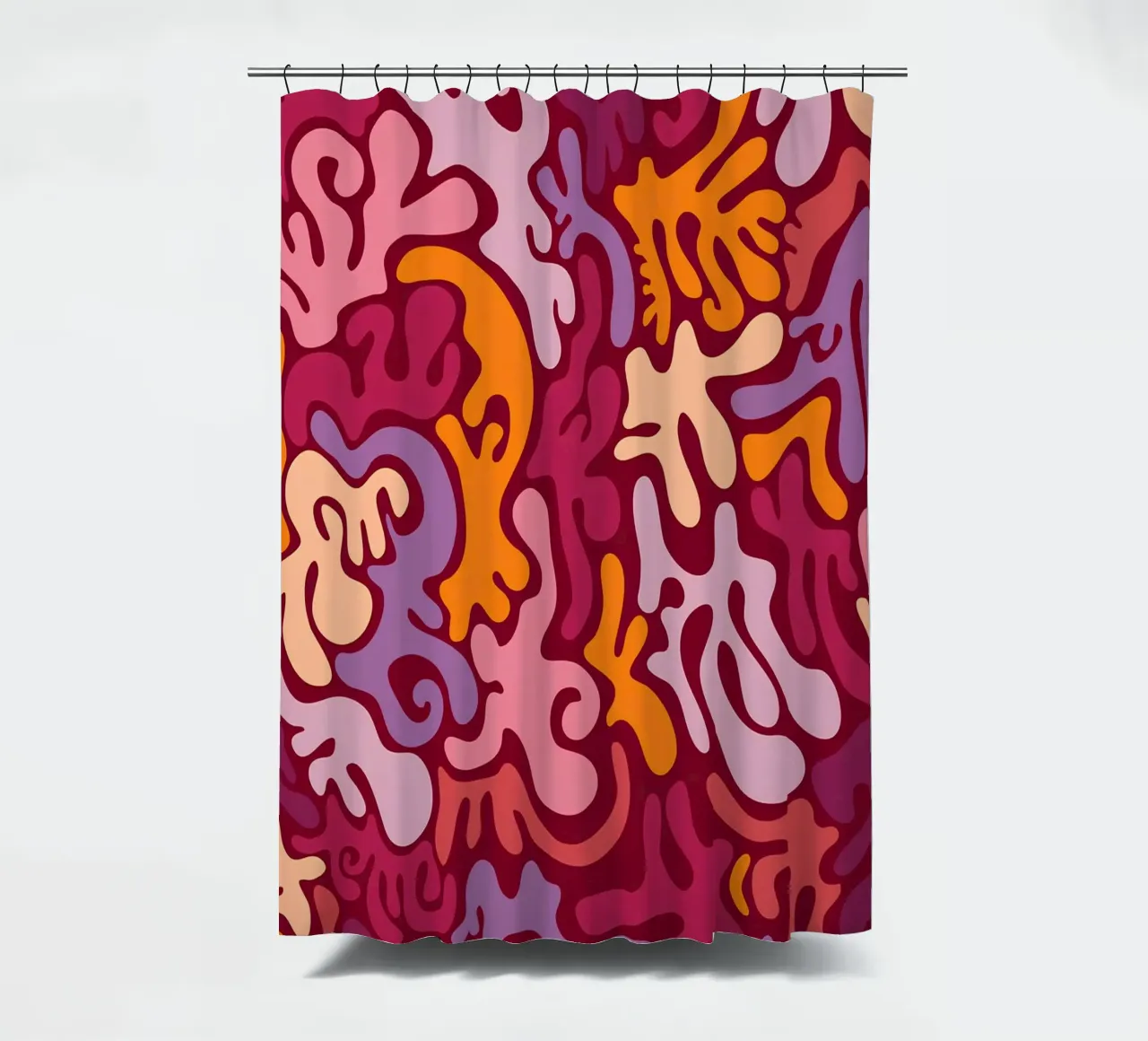 Groovy Lava Lamp Psychedelic Fluid Retro Pattern Kunstdruck Duschvorhang von NorwesClub