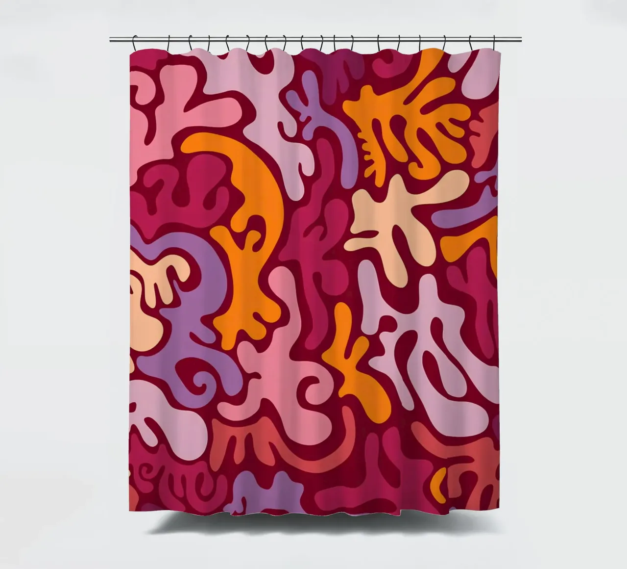 Groovy Lava Lamp Psychedelic Fluid Retro Pattern Kunstdruck Duschvorhang von NorwesClub